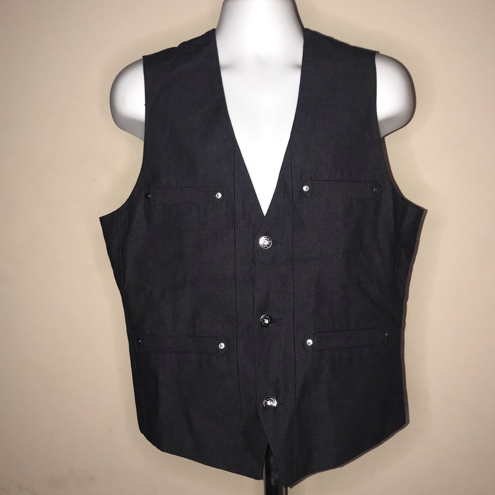 G by GUESS MENS L DARK GREY VEST